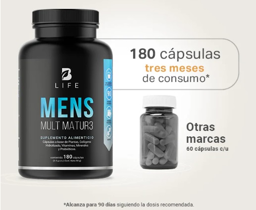 BLIFE Mens Multi Matur3 | Multivitamínico para Hombre +40  180 Caps