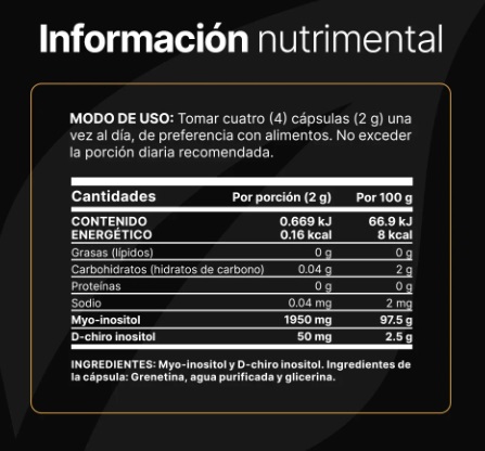 BLIFE Myo y D-Chiro Inositol Platinum Mezcla de Ratio 40:1  120 Caps | 500 mg