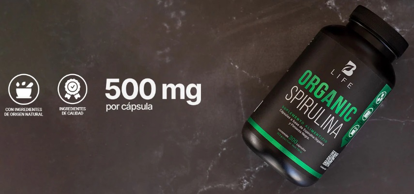 BLIFE Organic Spirulina | Espirulina Orgánica 150 Caps | 500 mg