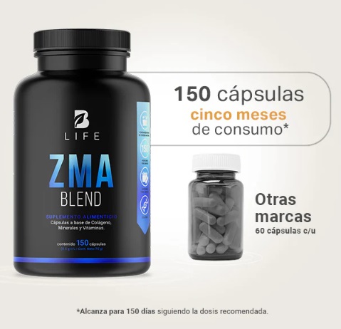 BLIFE ZMA Blend | Mezcla de Zinc + Vitamina B6 y C 150 CAPS 500mg