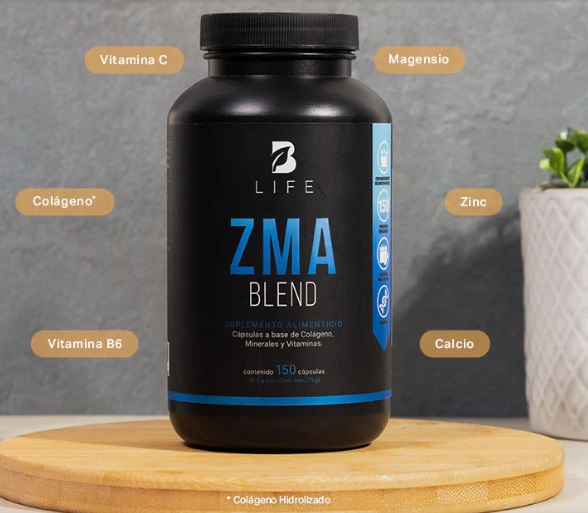 BLIFE ZMA Blend | Mezcla de Zinc + Vitamina B6 y C 150 CAPS 500mg