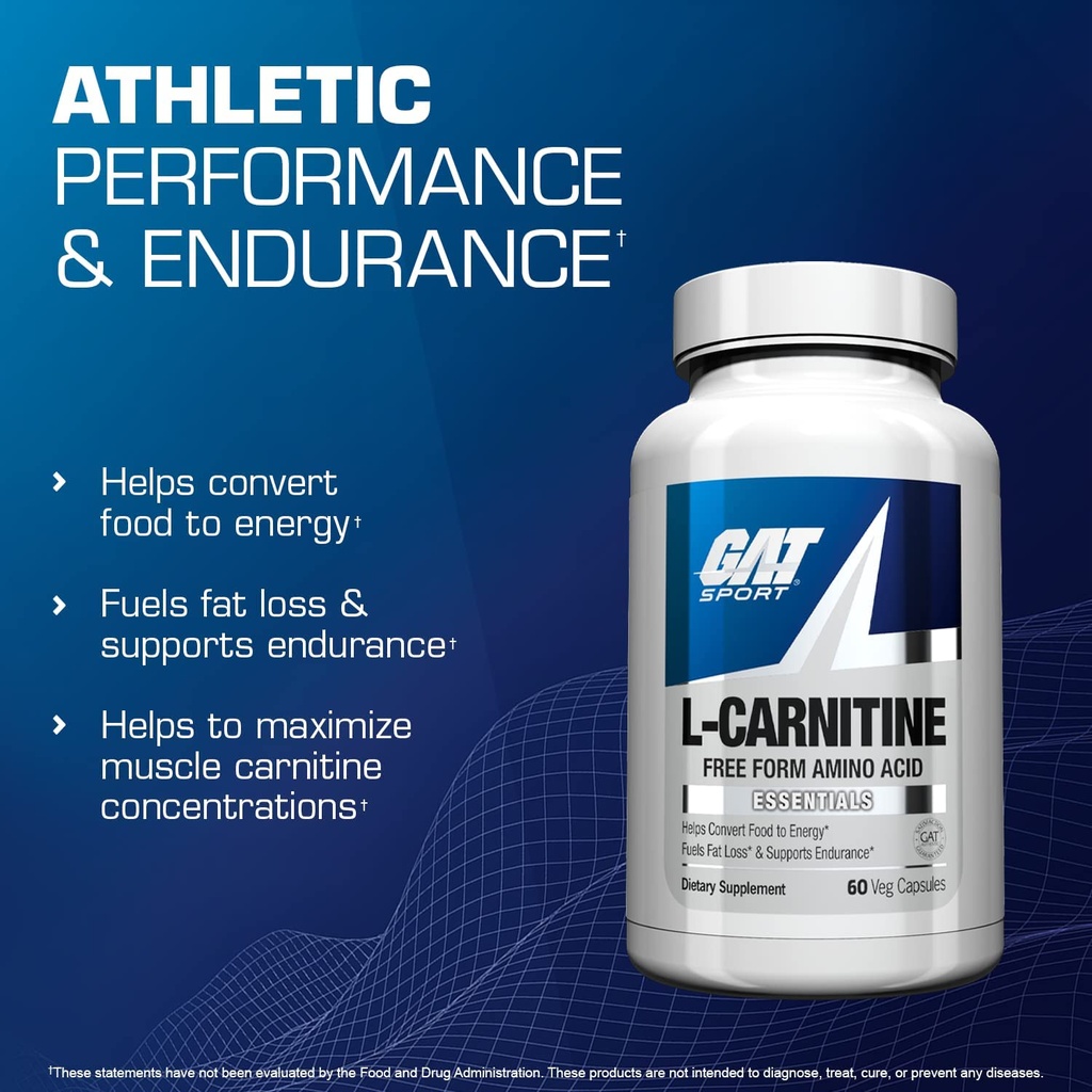 GAT, L-CARNITINE 500mg 60 CAPS 60 SERVICIOS