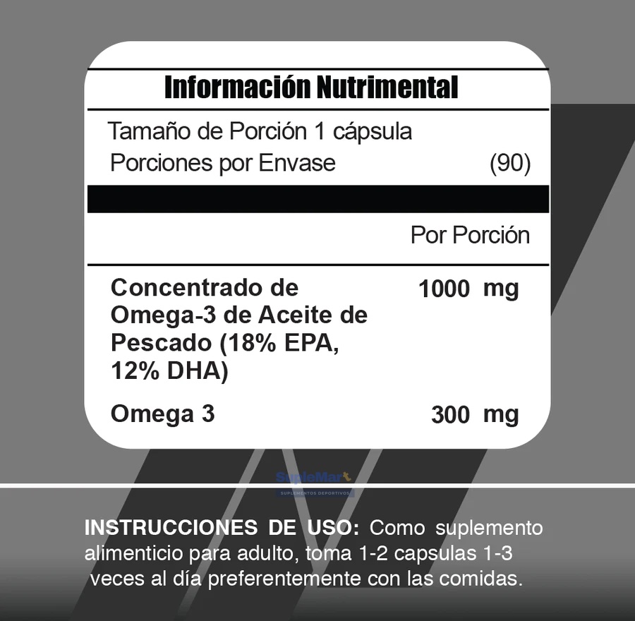 OMEGA 3 1300MG 90 CAPSULAS BANDAS 90 SERVICIOS