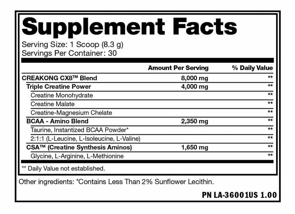 CREATINA CREAKONG CX8 249 GRS 30 SERVICIOS