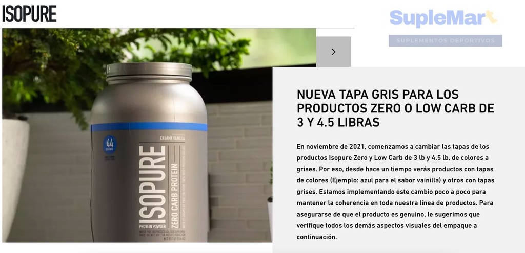 ISOPURE ZERO CARB 3 LB 44 SERVICIOS