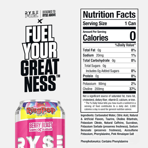RYSE DRINKS 16 OZ RING POP BERRY BLAST