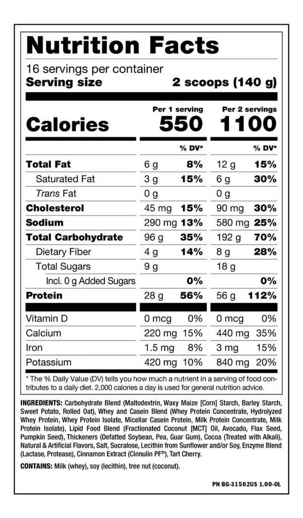 MUTANT MASS 5 LBS COOKIES & CREAM 16 SERV