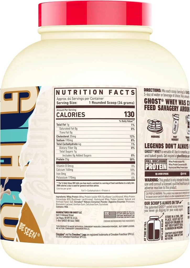 GHOST WHEY PROTEIN 5 LB CINNABON