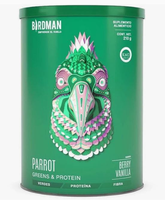 BIRDMAN PARROT GREENS & PROTEIN BERRY VAINILLA 210GR 7 SERVICIOS