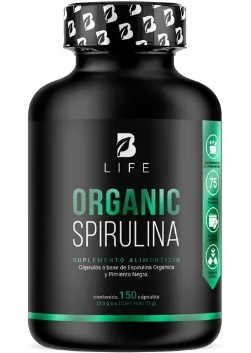 BLIFE Organic Spirulina | Espirulina Orgánica 150 Caps | 500 mg