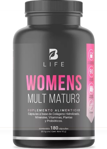 BLIFE Womens Mult Matur3 | Multivitamínico para Mujeres +40 180 Caps | 500 mg