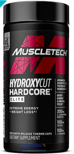 HYDROXYCUT HARDCORE ELITE 100 CAPS 50 SERVICIOS