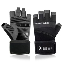 [P086AE1309] GUANTES CULTURISMO ANTIDESLIZANTE NEGRO M